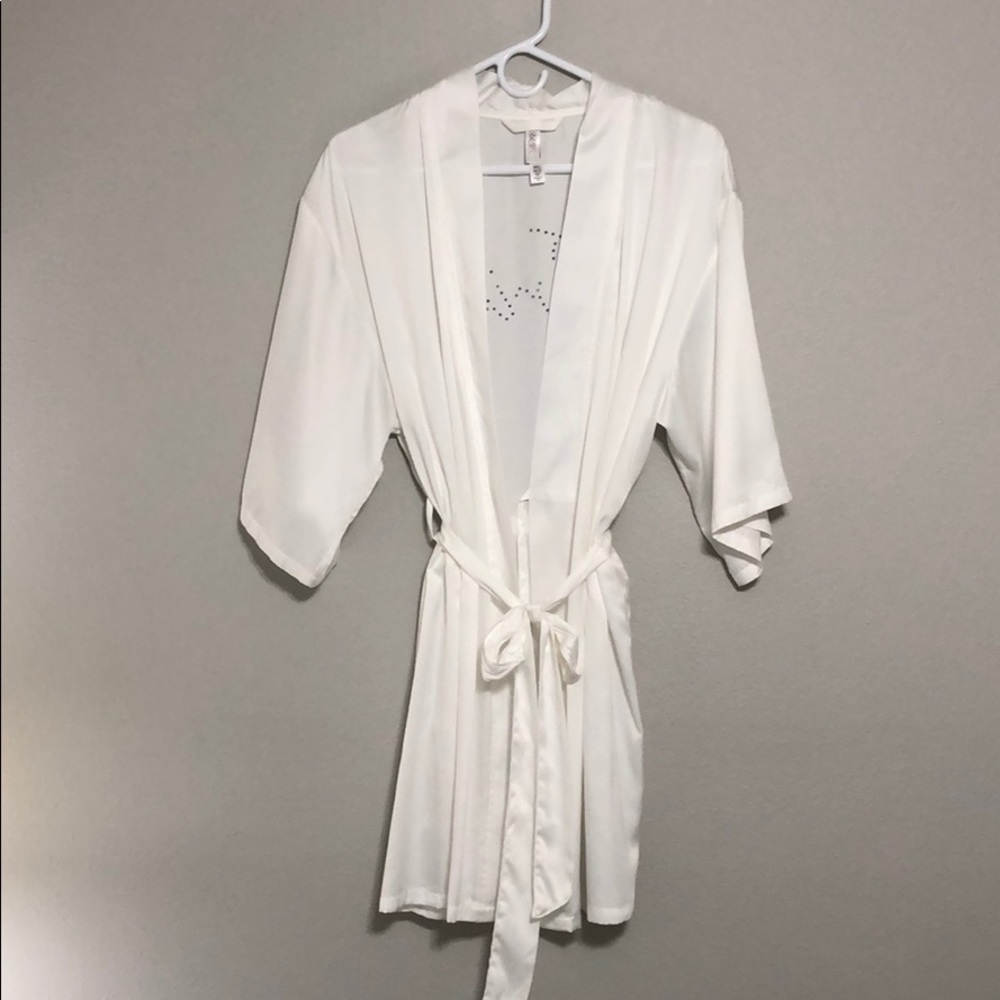White Silk-Feel Bride Robe